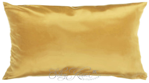Gold Charmeuse Silk Pillowcase