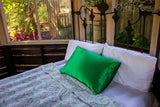 Green Terse Silk Pillow case