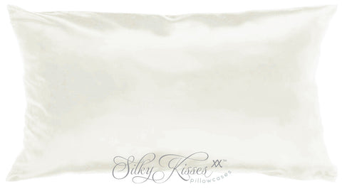 White Silk Pillowcase by Silky Kisses