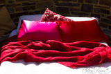 Red Silk Pillow Cases - French Seams